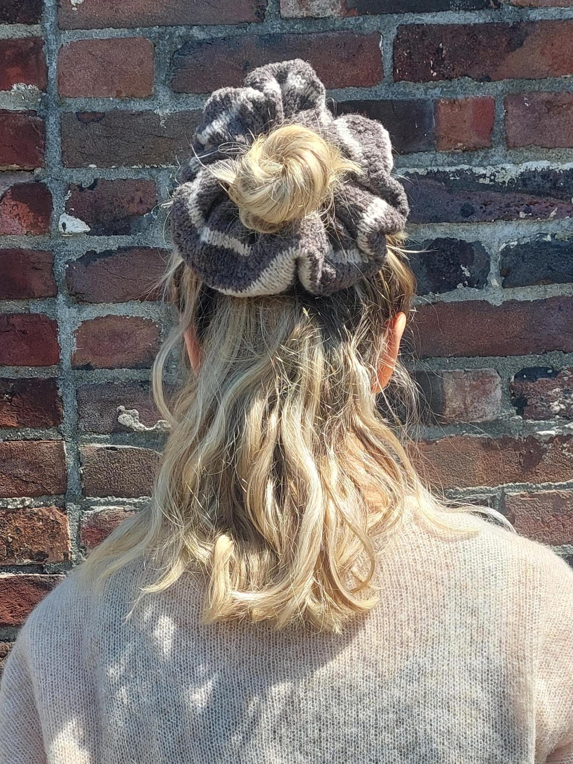 Oversized Knitted Scrunchie | Chunky Yarn Hair Accessory | Soft Cozy Hair Tie | Handmade Knit Hair Scrunchie | Gift for Her