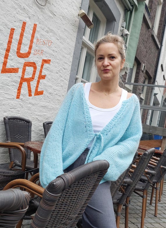 Mohair cardigan - beginners friendly cable knit cardigan pdf pattern