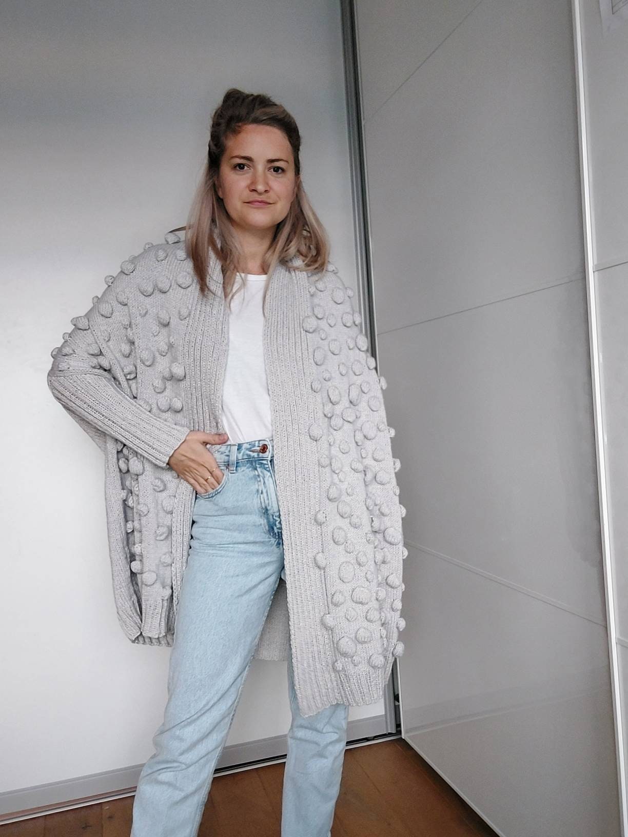 Chunky Hand Knit Long Cardigan Kimono Wrap Sweater Oversized - Etsy