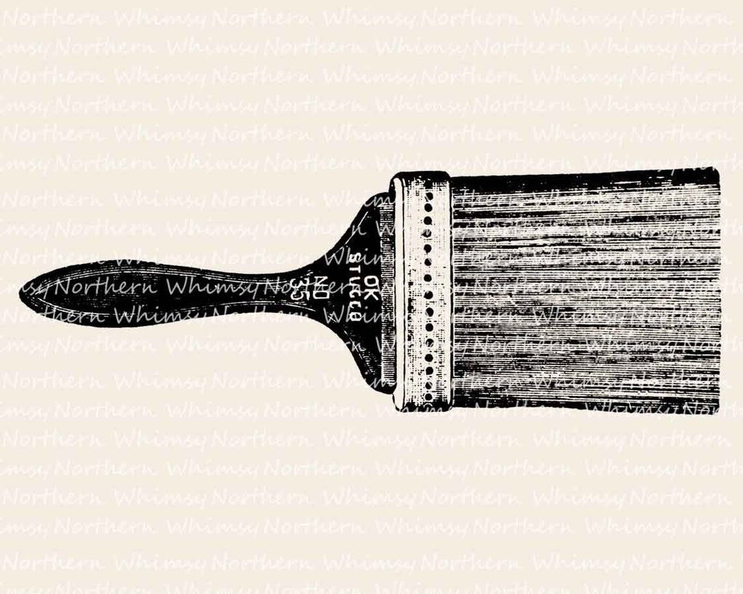 Paint Brush Clip Art Vintage Paint Brush Image Paint Brush Illustration