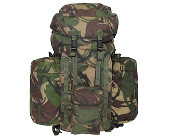 British Army 100L DPM Bergen Long Back With Side Pouches