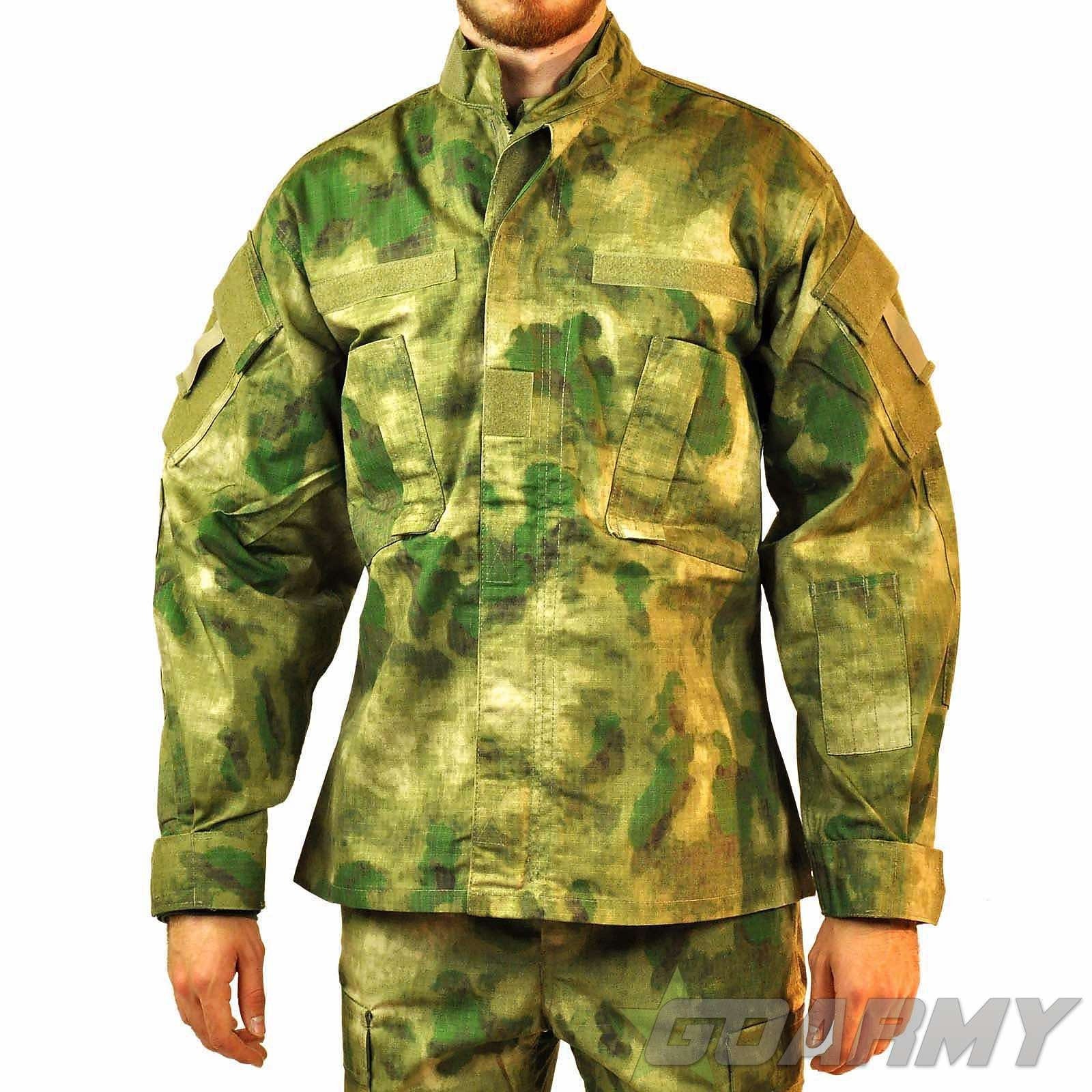 Image of Mfh Atacs Bdu Combat Jacket Shirt - Fg Camo