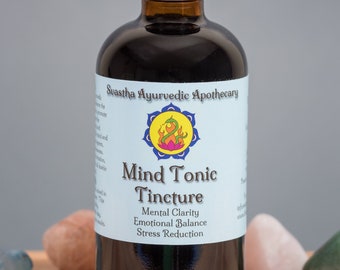 Mind Tonic Tincture, Organic Ayurveda Formula for Boosting Mental Clarity, Focus, Memory, and Intellect
