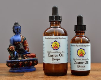 Castor Oil Drops, 100% Cold-Pressed Organic and Hexane Free