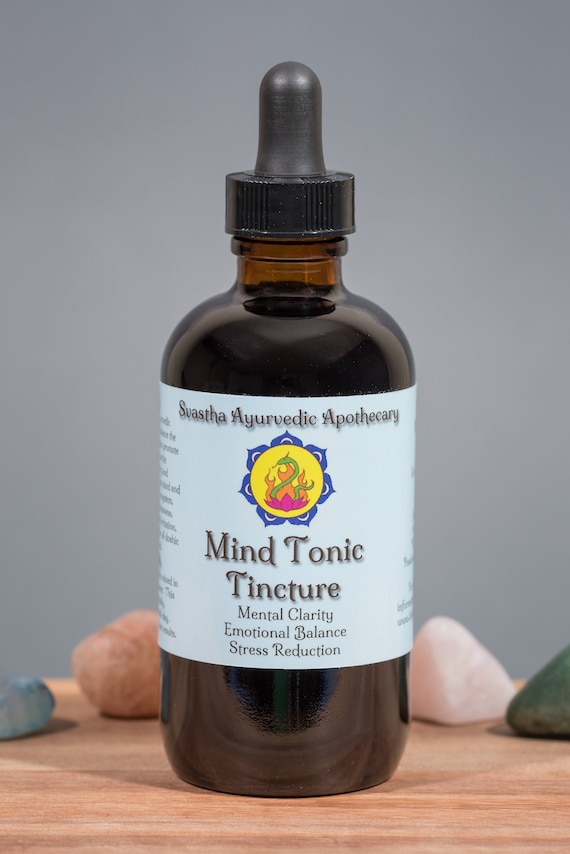 Mind Tonic Tincture, Organic Ayurveda Formula for Boosting Mental Clarity, Focus, Memory, and Intellect