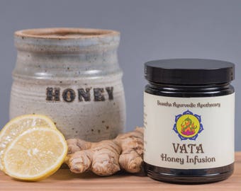 Vata Honey Infusion, Digestive Formula for Gas, Bloating, & Constipation, 100% Raw and Organic