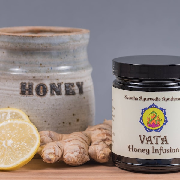 Vata Honey Infusion, Digestive Formula for Gas, Bloating, & Constipation, 100% Raw and Organic