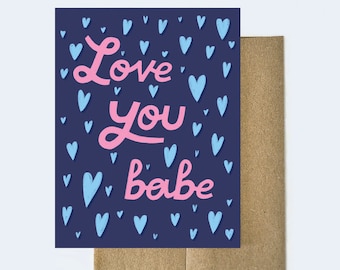 Love You Card, Romantic Greeting Card for Boyfriend, Valentine's Day Gift