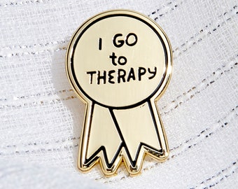 Therapy Enamel Pin, Self Care Award, Mental Health Gift