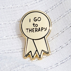 Therapy Enamel Pin, Self Care Gift, Mental Health Pins, Girly Enamel Pin, Motivational Enamel Pin, lgbtq pins, Future Therapist Pin