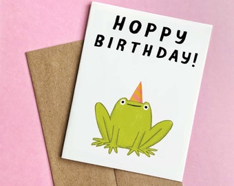 Frog Birthday Card | Hoppy Birthday | Frog Card