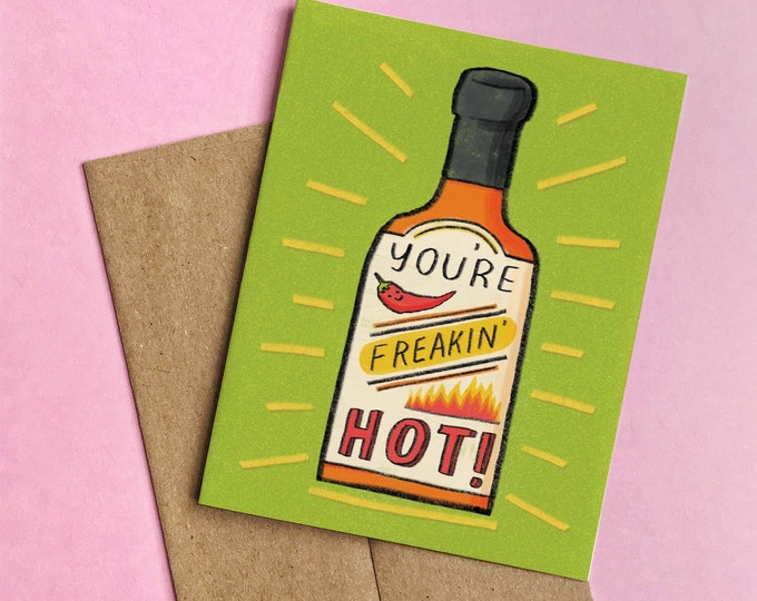 Funny Hot Sauce Birthday Card, Smokin' Hot Husband, Spicy Love
