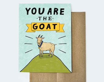 GOAT Card | Congratulations Card | Graduation Card | Goat Gift | Goat | Congrats Card | animal greeting card