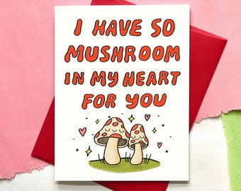 Mushroom Cards | Love You So Mush | Mushroom Card | Love Card | Pun Love Card