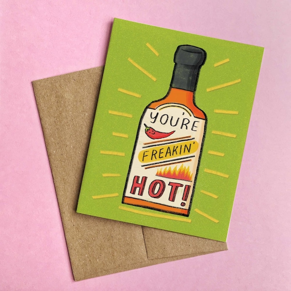 Funny Hot Sauce Birthday Card, Smokin' Hot Husband, Spicy Love