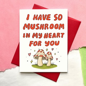 Cartão de aniversário de amor, cartões de cogumelo, presente de aniversário, cartão para ele, cartão para ela, cartão kawaii, cartão de amor engraçado, presente para marido