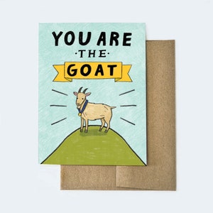 GOAT Card | Congratulations Card | Graduation Card | Goat Gift | Goat | Congrats Card | animal greeting card