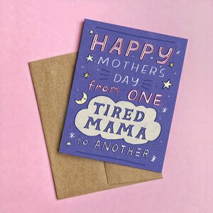 Cartão de Dia das Mães para Amigas, Cartão de Dia das Mães para Novas Mães, Cartões para Mães, Mãe Cansada, Cartão para Novos Pais, Cartão de Saudações para o Dia das Mães