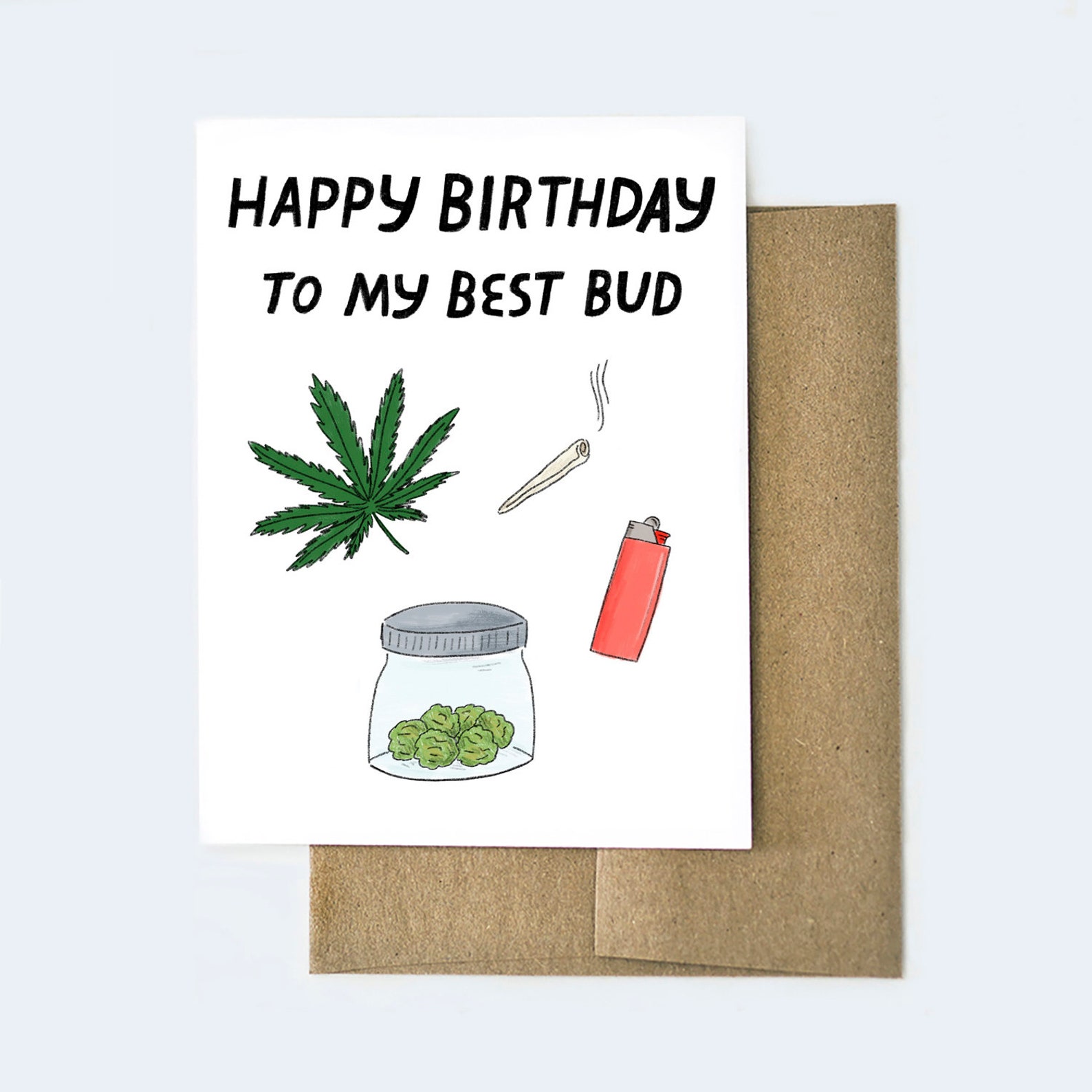Cannabis Card Weed Birthday Card Pot Head Funny Etsy