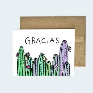 Tarjeta de agradecimiento, tarjeta de agradecimiento, tarjeta de agradecimiento suculenta, tarjeta de agradecimiento mexicana, tarjeta de agradecimiento en blanco, tarjeta de cactus, tarjeta de cactus en blanco