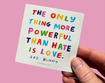 Bad Bunny Stickers, Rainbow Decal, Diversity Sticker