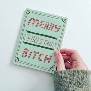 Joyeux Noël salope, carte de Noël drôle, cadeau de Noël impertinent, carte pour un ami, cadeau de Noël pour un ami, cartes de vœux drôles