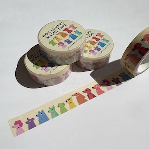 Hunde Liebhaber Geschenk, Washi Tape, süßes Washi Tape, buntes Washi Tape, Regenbogen Washi Tape, Kawaii Washi Tape, buntes Washi Tape