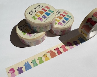 Dog Lover Washi Tape, Colorful Kawaii Craft Tape