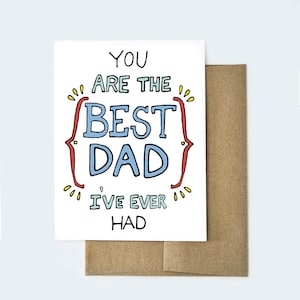 Beste Dad Ever Karte, lustige Vatertagskarte, Best Dad Karte, Karte für Dad, Best Dad Award Card, Best Dad I've Ever Hatte, Vatertagskarte