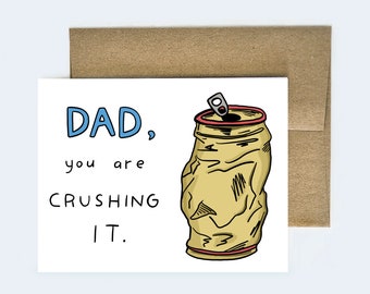 Grappige vaderdagkaart 'Crushing It'-bier