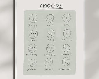 Emotions Poster: Kids Feeling Chart, Classroom Decor (8x10 Print)