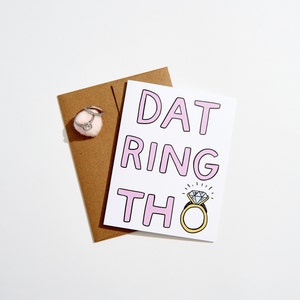 Tarjeta de compromiso divertida, tarjetas de boda, regalo de compromiso, anillo de compromiso, regalo de despedida de soltera, recién casados, recién comprometidos, regalo para la novia