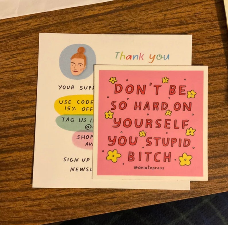 Funny self care sticker review with picture