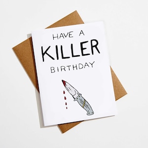 Carte d'anniversaire True Crime, carte pour lui, carte pour elle, cartes d'anniversaire drôles, carte de blague, anniversaire d'octobre, anniversaire effrayant, anniversaire d'Halloween