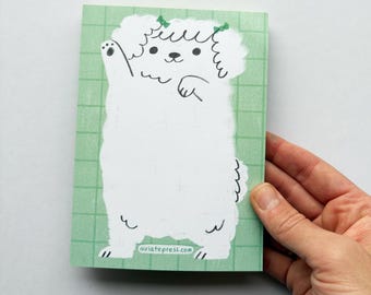 Kawaii Puppy Notepad: Dog Lover Stationery, Desk Accessory