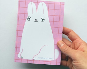Kawaii Bunny Notepad, Illustrated Stationery