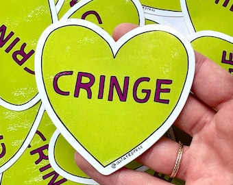 Cringe Culture Sticker: Gen Z Humor, Water Bottle Decal