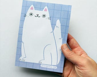 Kawaii Cat Notepad, Stationery Gift, 50-Page Notepad