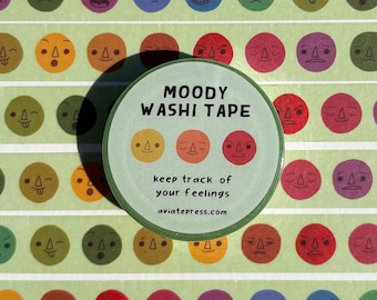 Mood Tracker Washi Tape: Colorful Kawaii Planner Tape