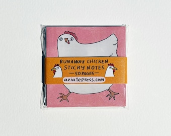 Animal Sticky Notes, Teacher Gift, Teacher Appreciation, Office Accessories, Cute Sticky Notes, Kawaii Stationery, Apple Gift, Chicken Art