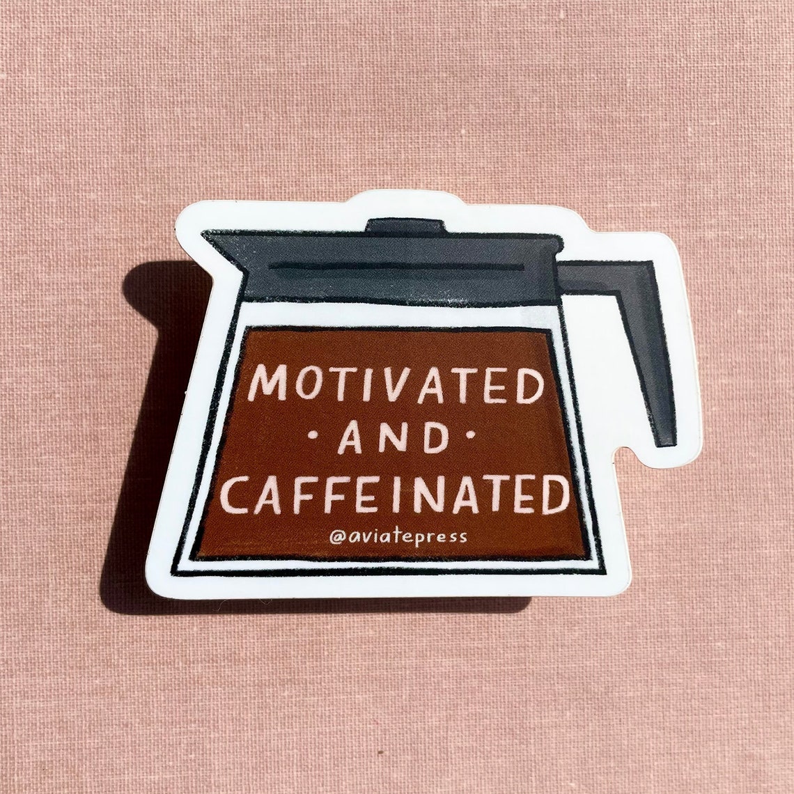Coffee Vinyl Sticker: Motivated and Caffeinated Laptop Decal - Etsy