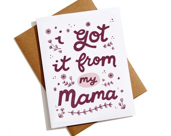 Lustige Muttertagskarte | Habe es von meiner Mutter, Tochter Geschenk