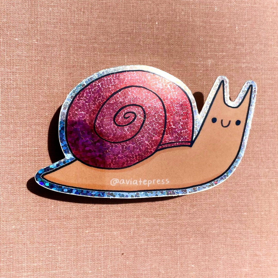 Glitter Snail Sticker, Weatherproof Vinyl Decal - Etsy
