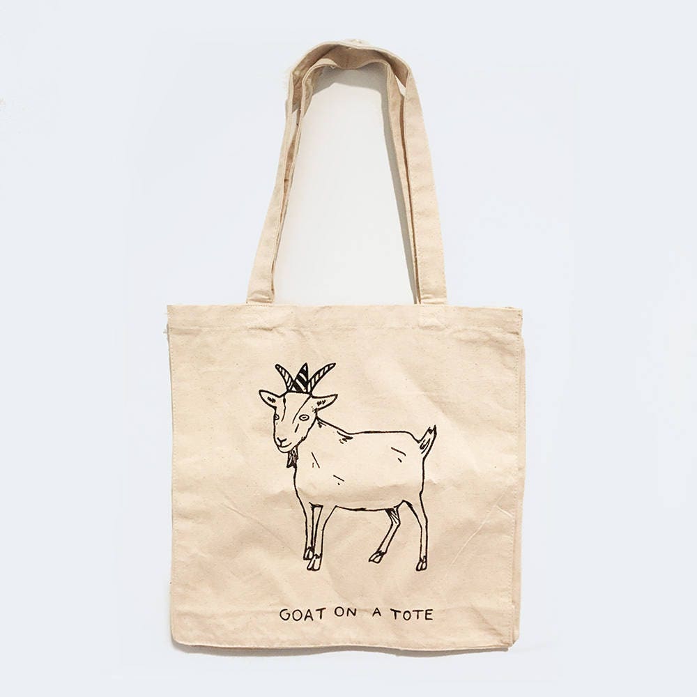 Goat on a Tote Goat Tote Bag Canvas Tote Bag Goat gifts Etsy