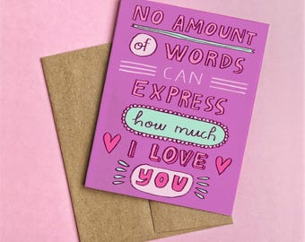 No Words Funny Valentine's Day Card - Romantic Gift Significant Other