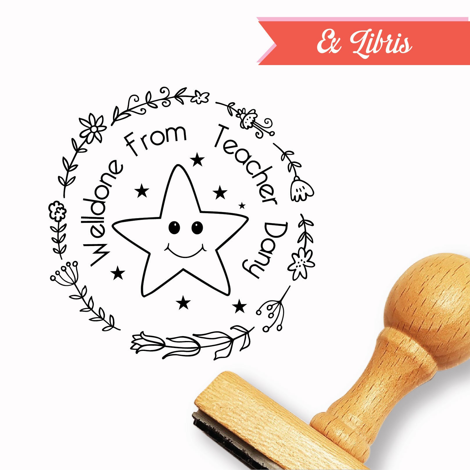 Teacher Stamp Stamp for Teachers Book Stamp Customized Etsy