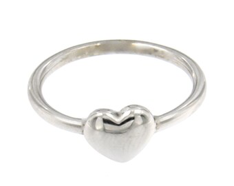 Unieke handgemaakte 925 zilveren ring hartvormige