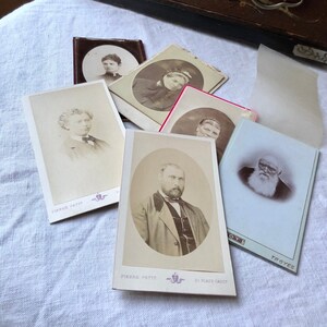 Lot de 6 portraits photos anciens du XIXe siècle format carte