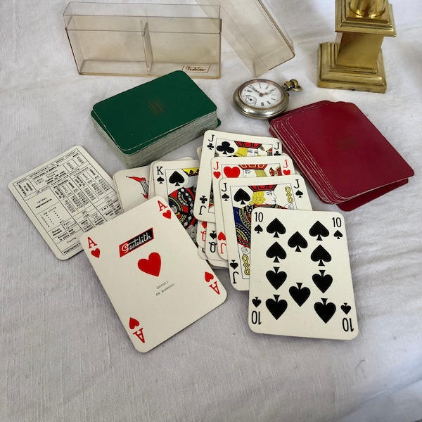 Set de jeux de cartes de Bridge vintage Gestelith