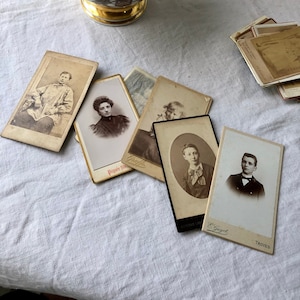 Lot de 6 portraits photos anciens du XIXe siècle format carte